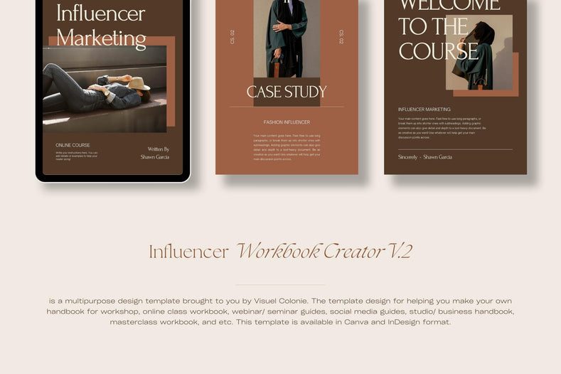 Influencer Workbook Creator Template - Visuel Colonie
